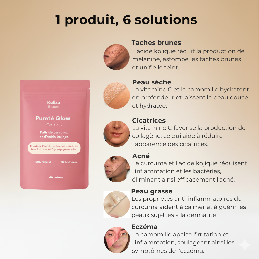 Cotons nettoyants Pureté Glow – Pour une peau lisse, pure et éclatante