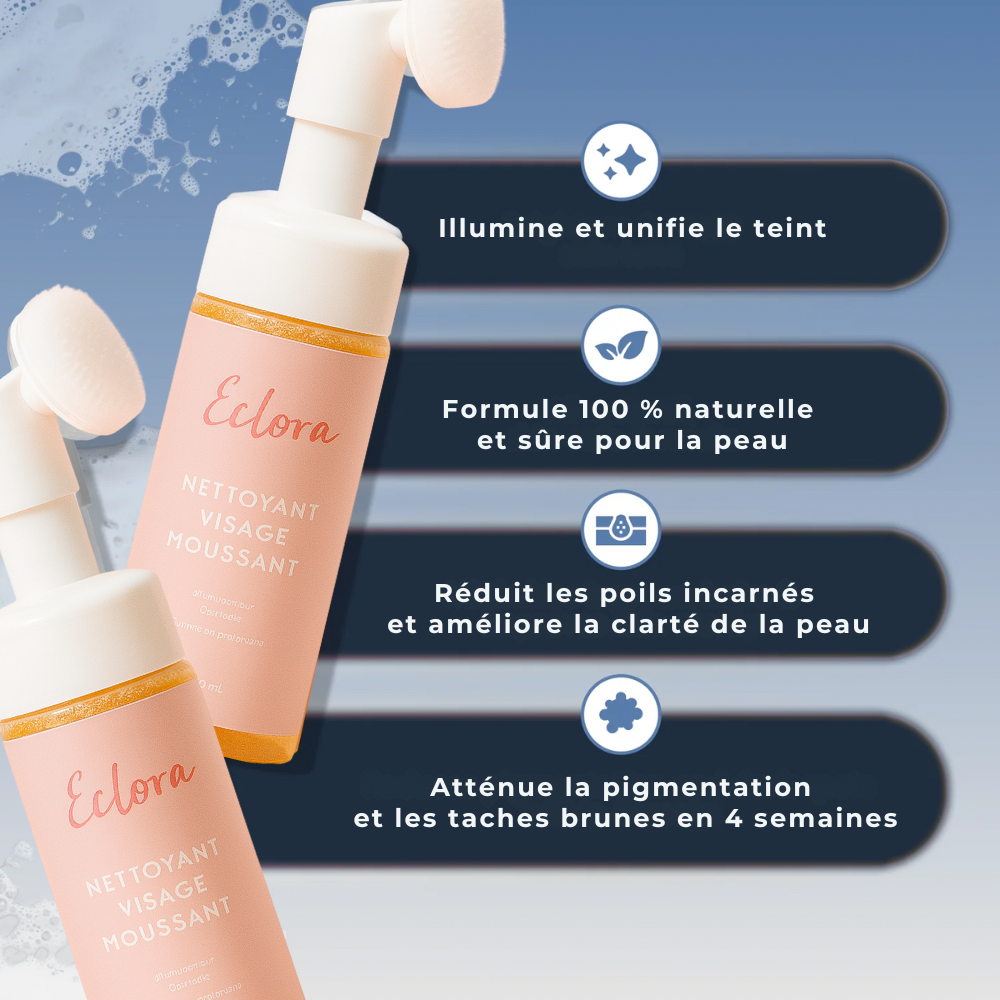 Nettoyant Éclora – Formule éclaircissante au curcuma & acide kojique
